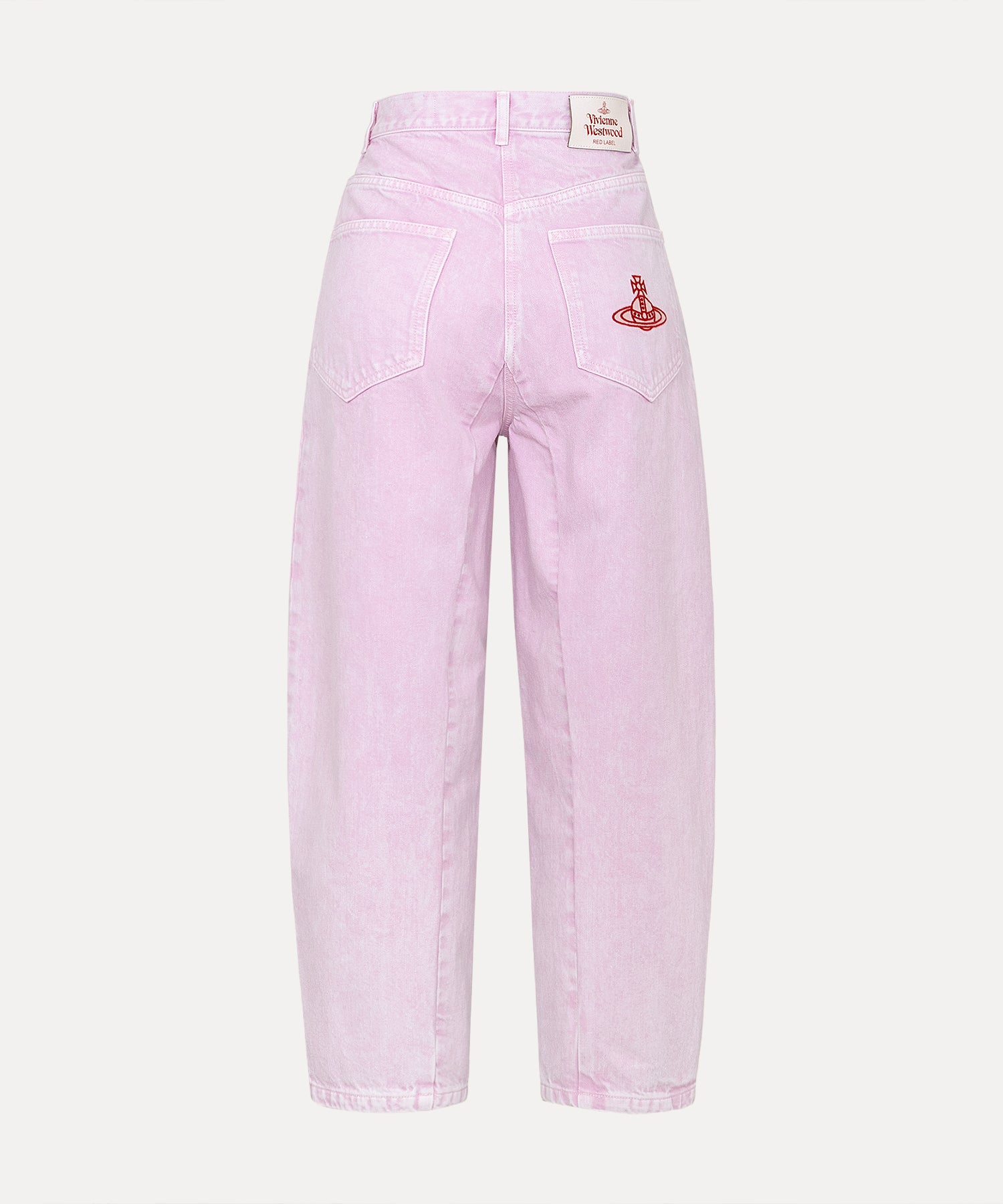 ケミカルカラーデニム ワイドパンツ(ピンク)（レディース