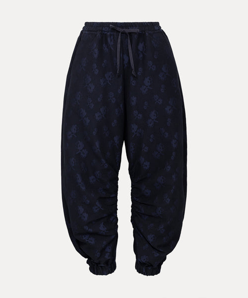 CLOQUE FLOWER ジャカードパンツ(ブラック系)（レディース