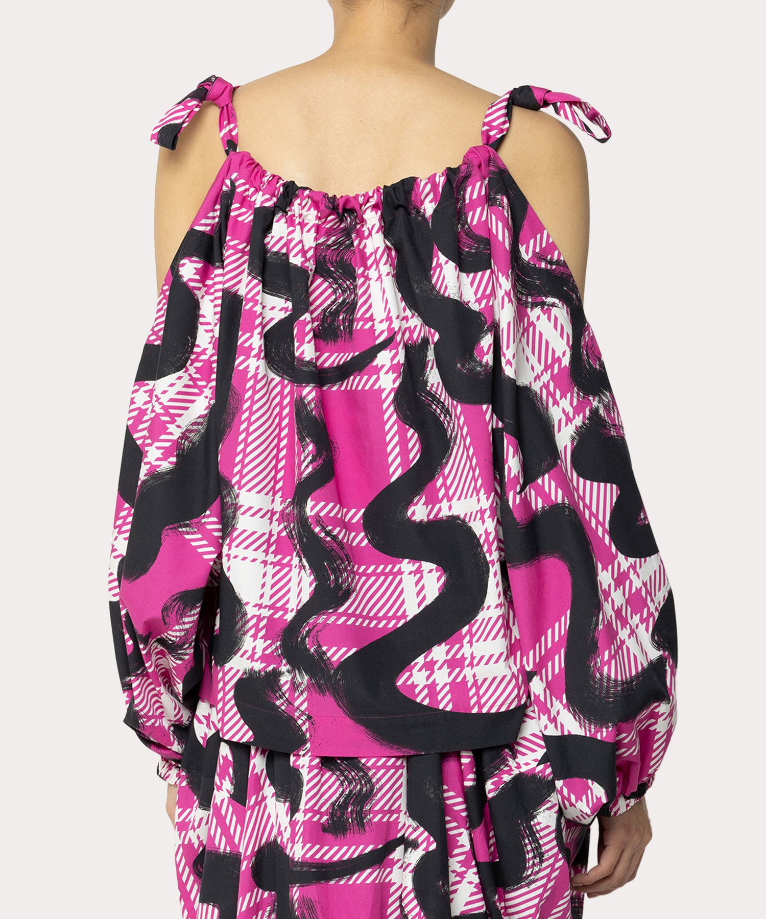 VIVIENNE'SSQUIGGLE+PINKTARTAN プリントトップ(ピンク系