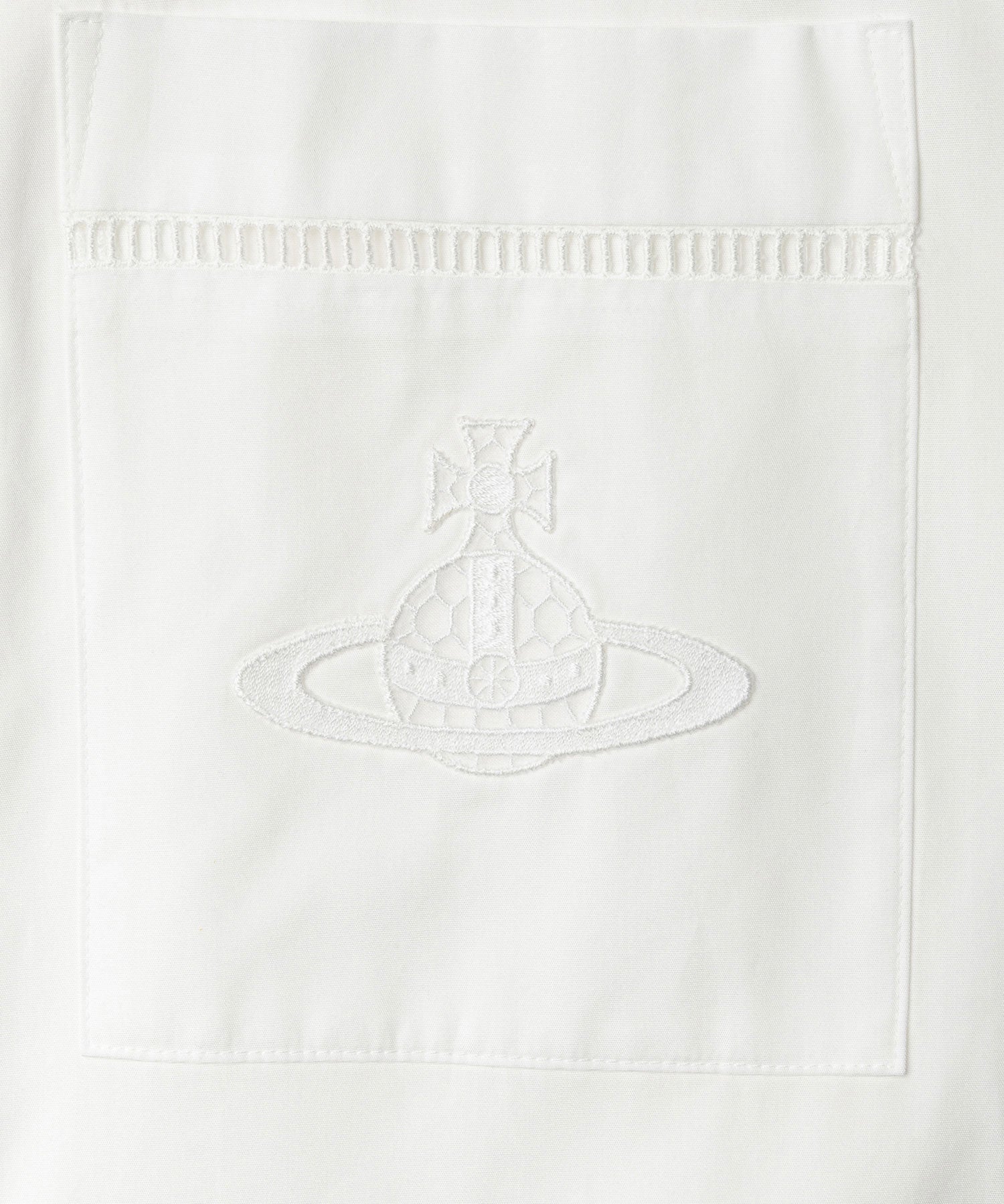 ★【Vivienne Westwood】 ORBロゴ 刺繍 レディース 半袖★ ブロードレース ORB刺繍半袖シャツ(ブラック)（レディース