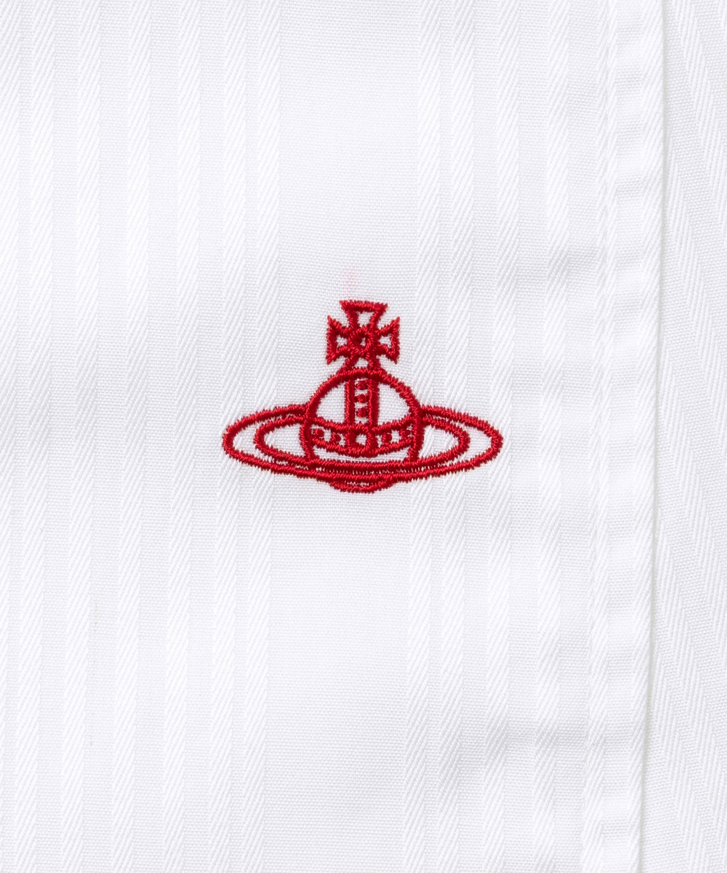 シャドーストライプ フリルボウシャツ(ホワイト)（レディース