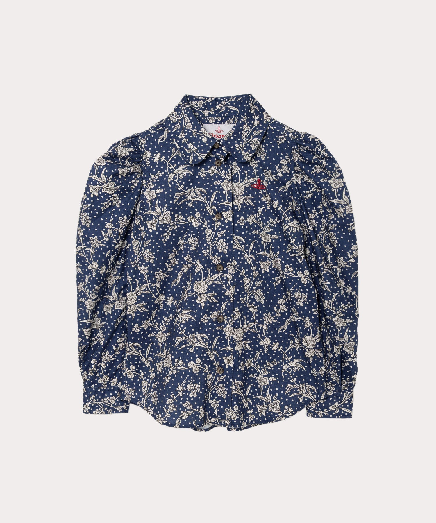 《希少デザイン》ヴィヴィアンウエストウッド パペット柄 ブラウス ドレープ 38 希少デザイン》ヴィヴィアンウエストウッド パペット柄 ブラウス