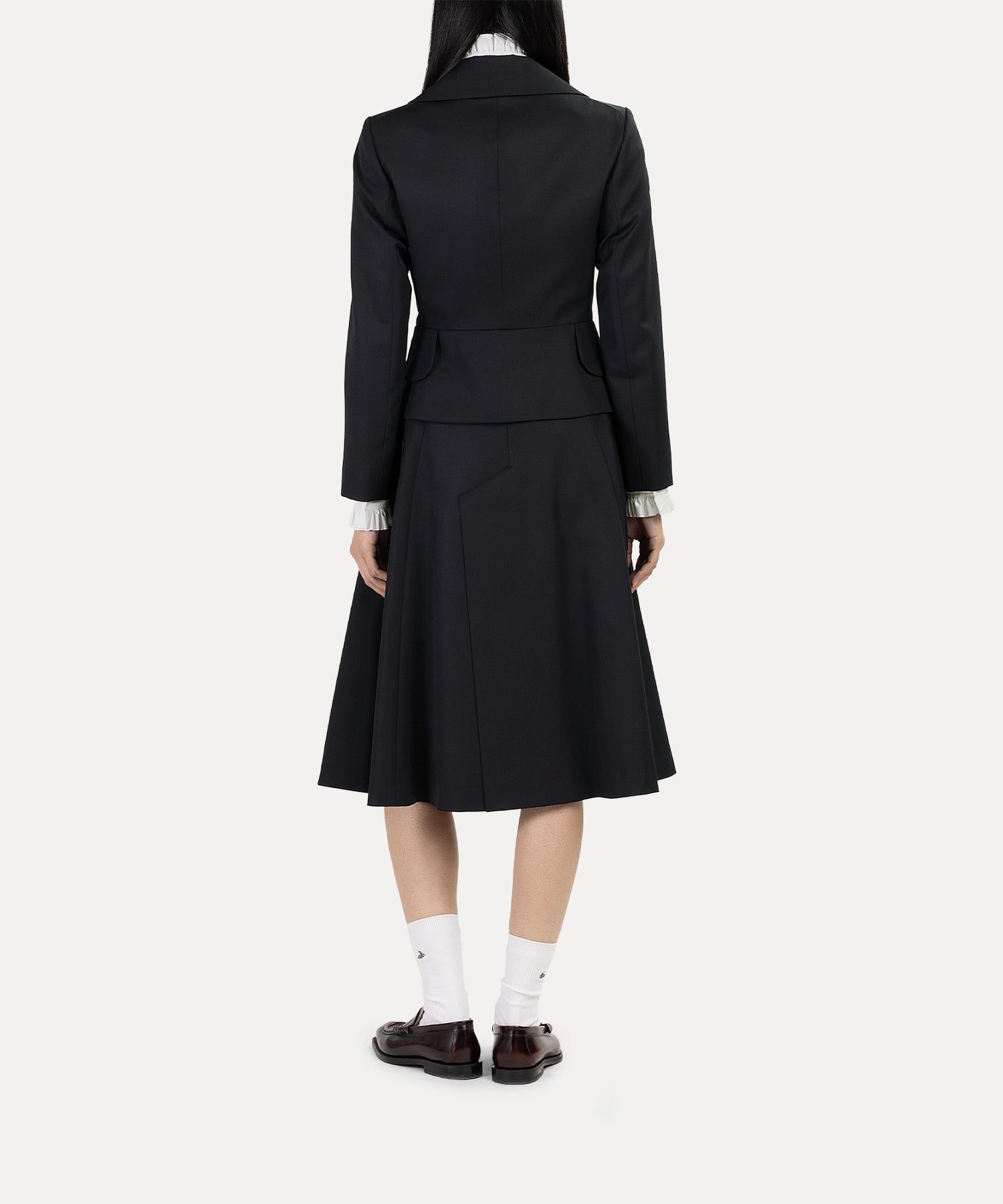 ORBジャガード フリルボウシャツ(ホワイト)（レディース）（1612861003