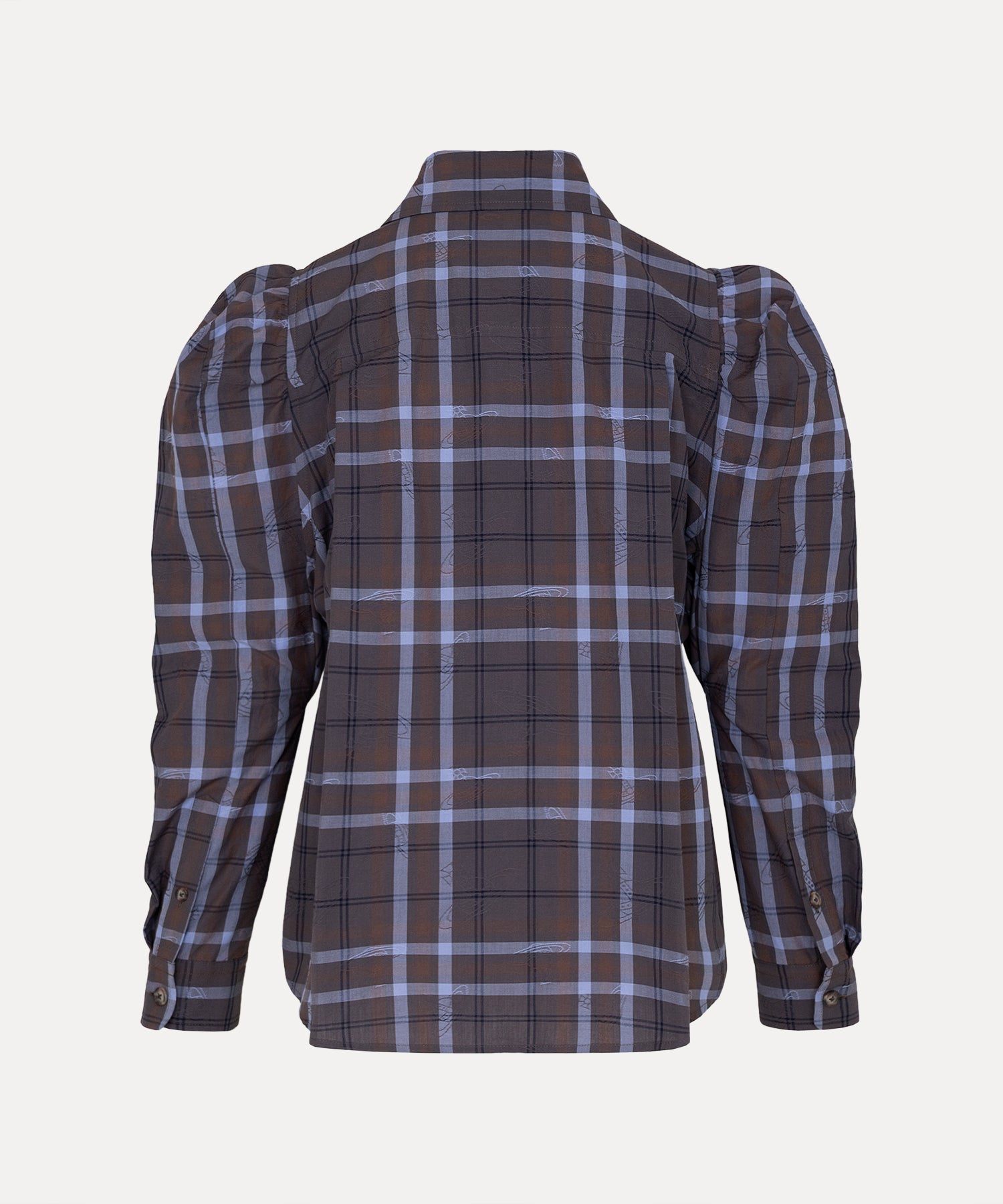 タータンチェック エイリアンスリーブシャツ(グレー系)（レディース