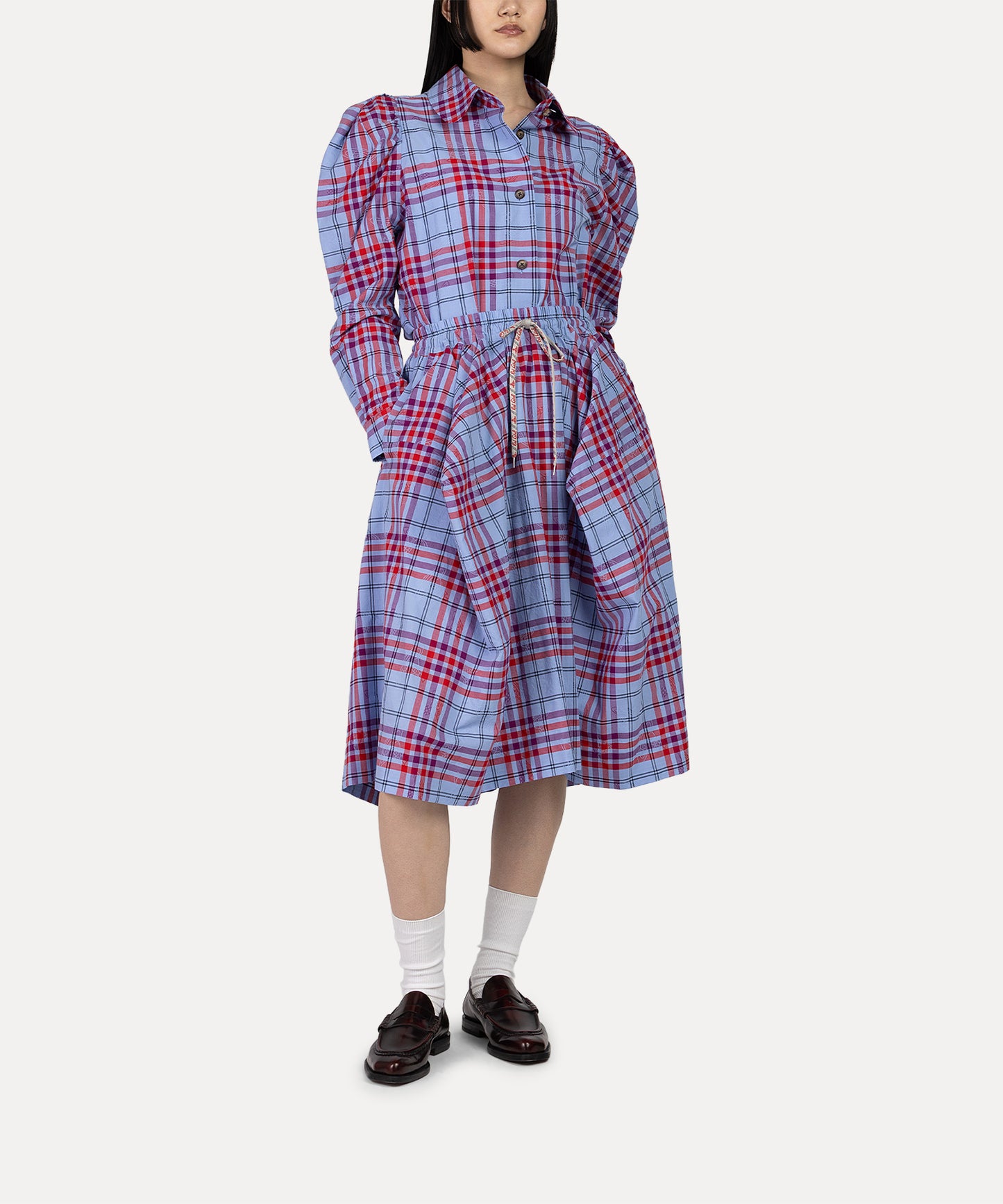 タータンチェック エイリアンスリーブシャツ