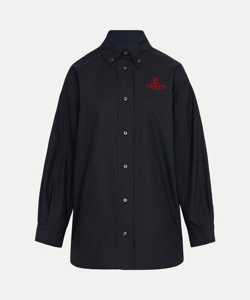 XXL ボタンダウンシャツ(ブラック)（レディース）（1612861006