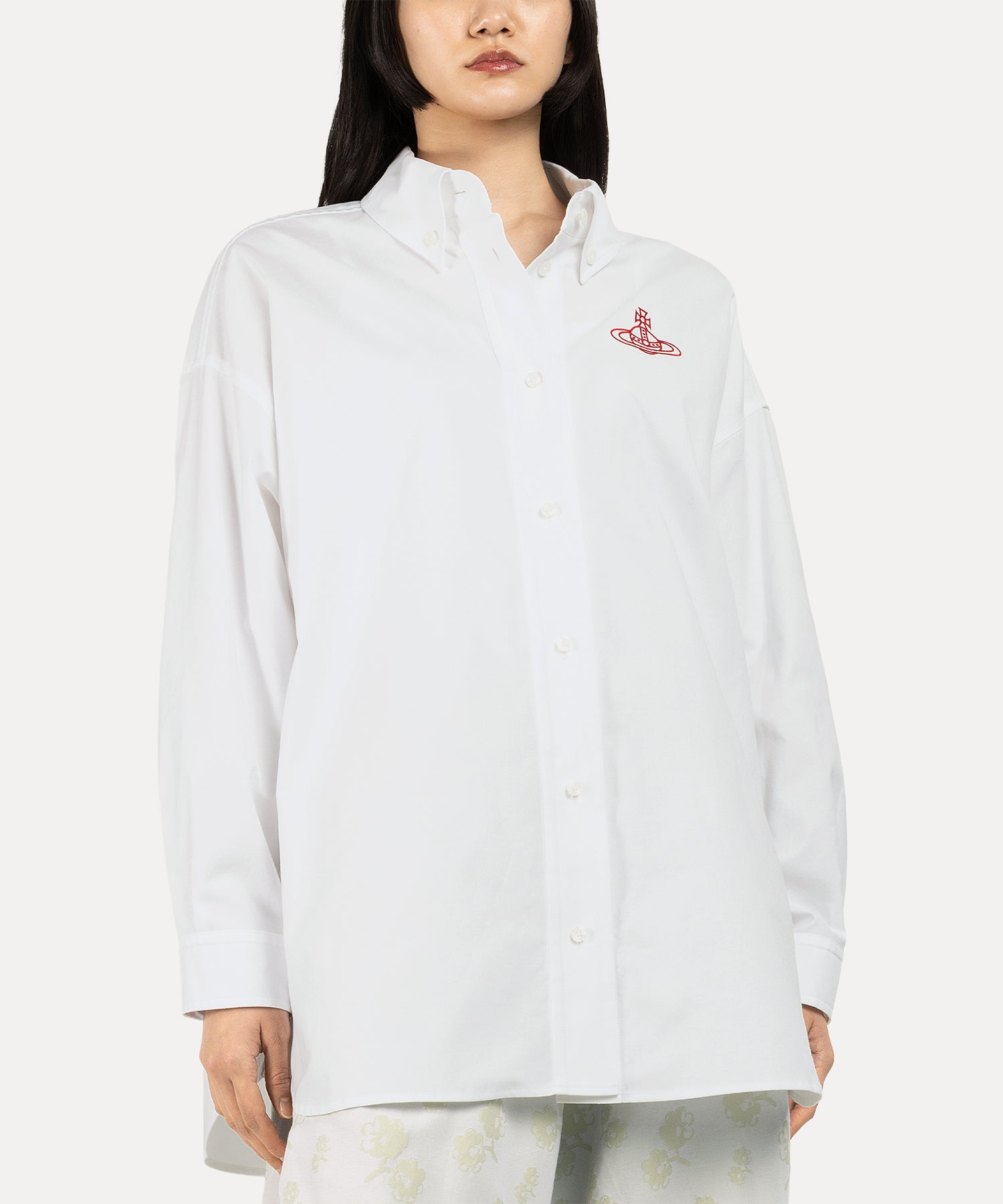 XXL ボタンダウンシャツ(ホワイト)（レディース）（1612861006