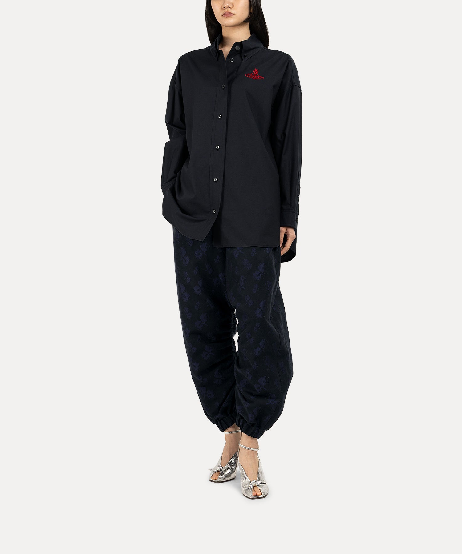 XXL ボタンダウンシャツ(ブラック)（レディース）（1612861006