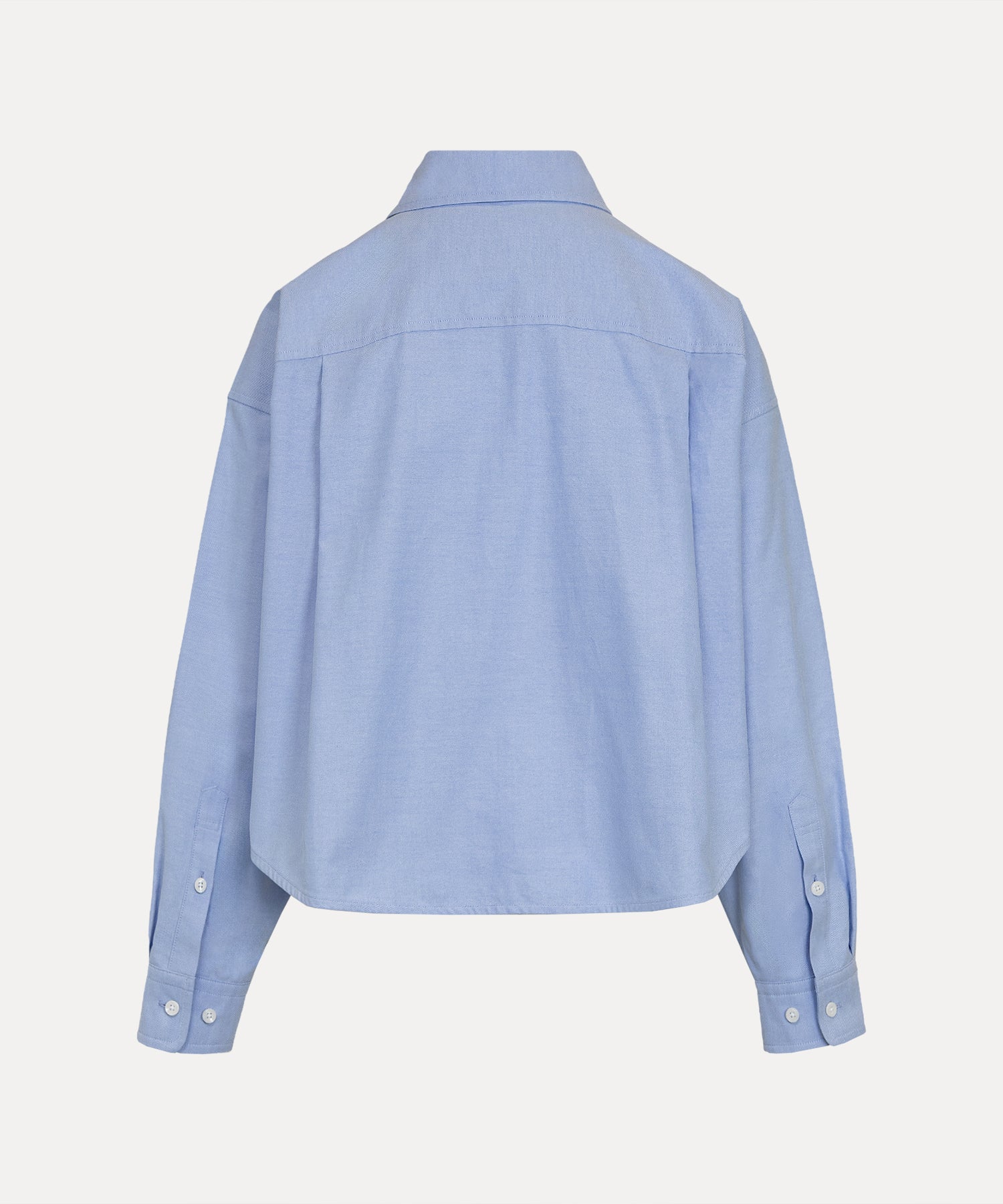 XXL ボタンダウンクロップドシャツ(ブルー)（レディース）（1612861007