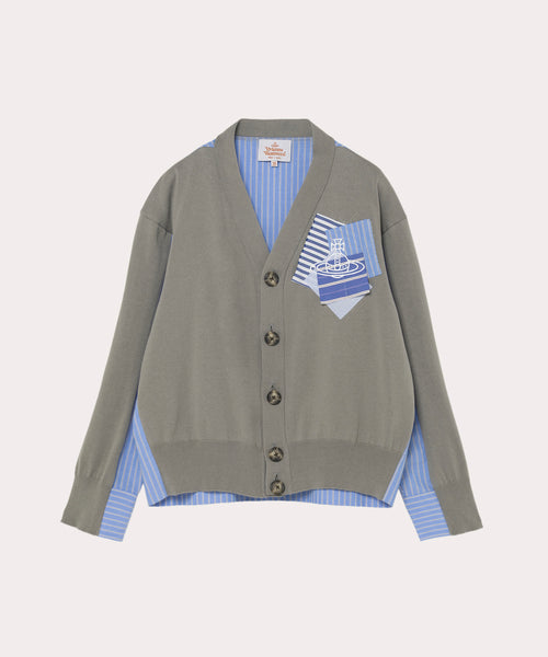 Vivienne Westwood カーディガン ストライプ ORB PATCH Vネックカーディガン(ブラック
