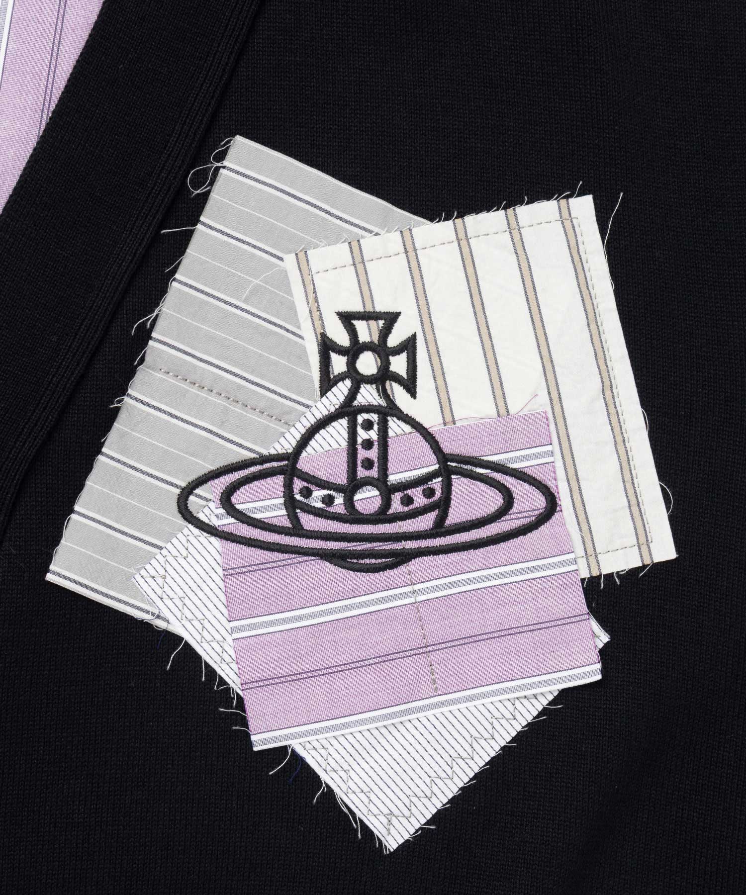 ストライプ ORB PATCH Vネックカーディガン
