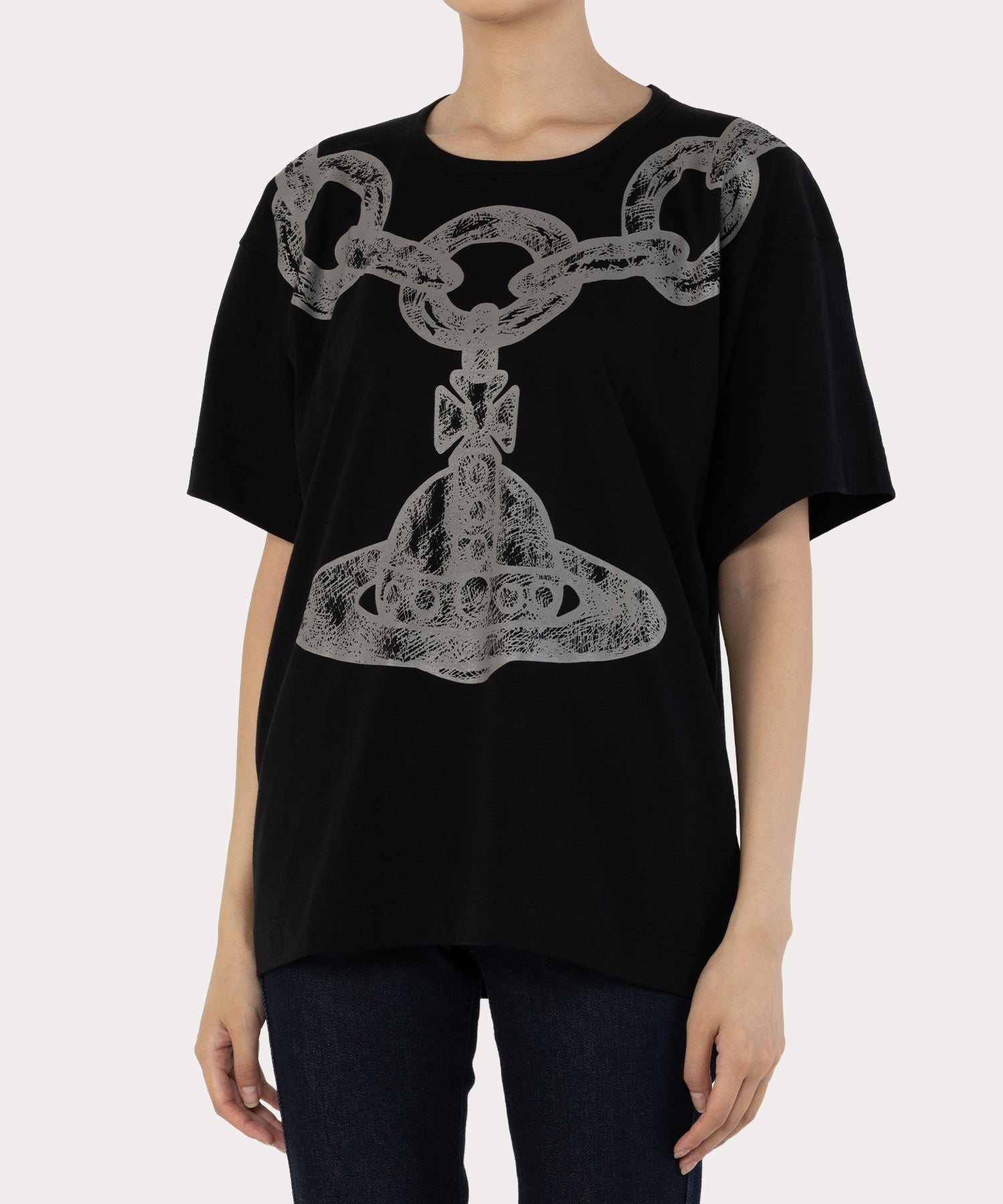 CHAIN COLLAR Tシャツ(ブラック)（レディース）（1622352001