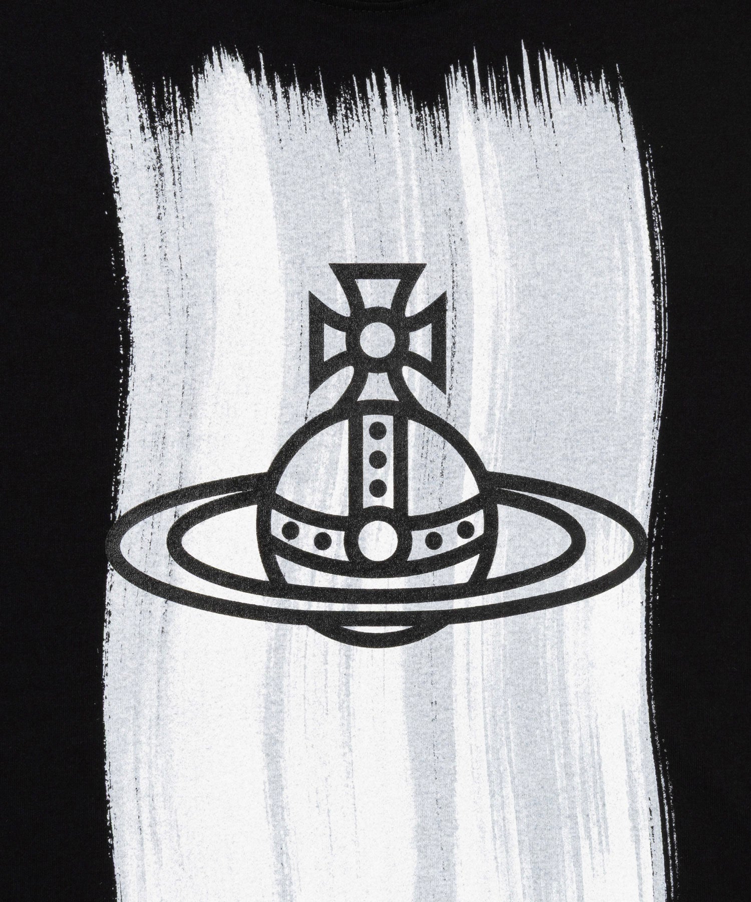 ショッパー付☆ [Vivienne Westwood] BRUSH STROKE ORB Tシャツ BRUSH STROKE ORB リラックスTシャツ(ブラック)（レディース