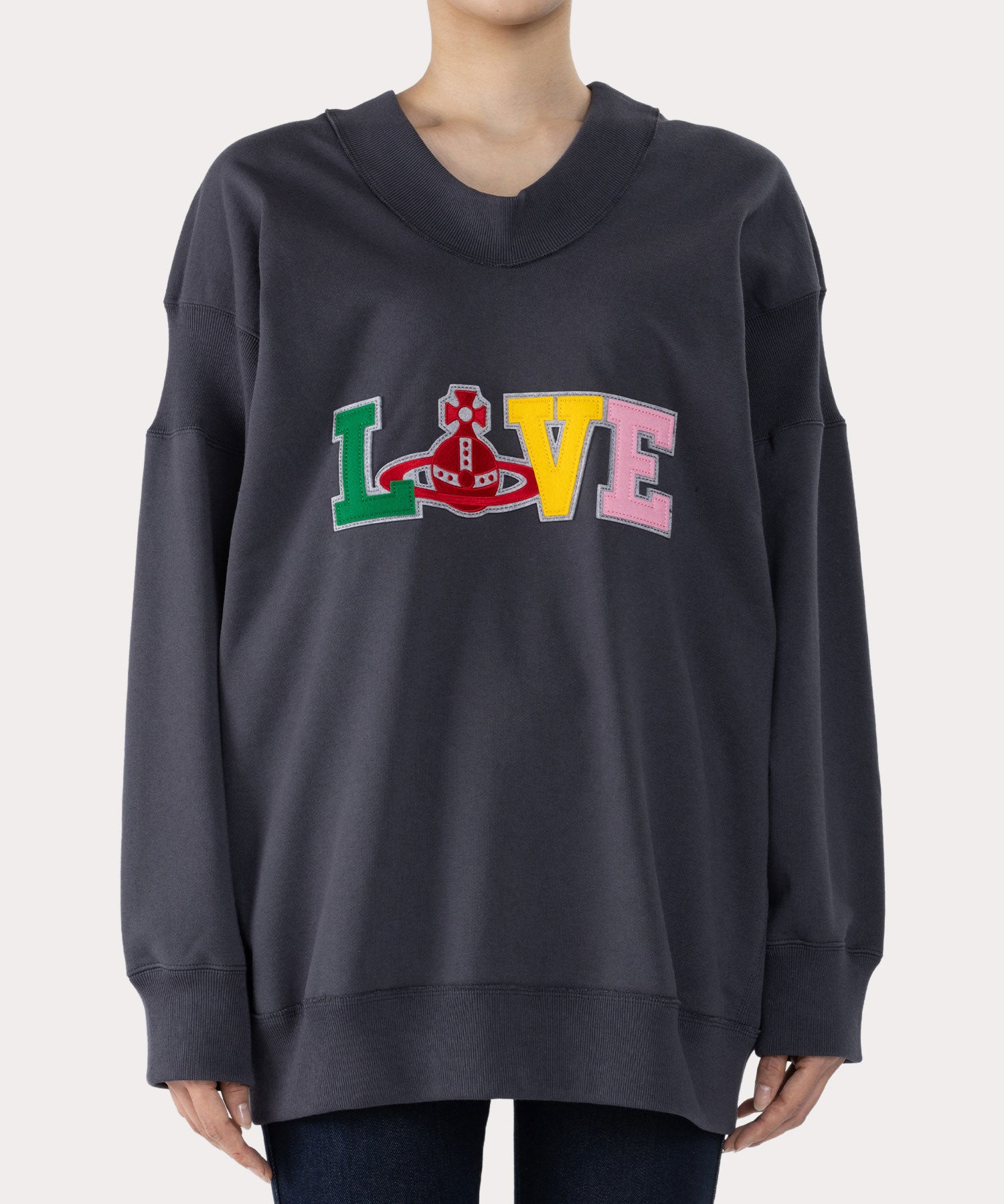 LOVE VARSITY PATCH トップ(グレー)（レディース）（1622352004