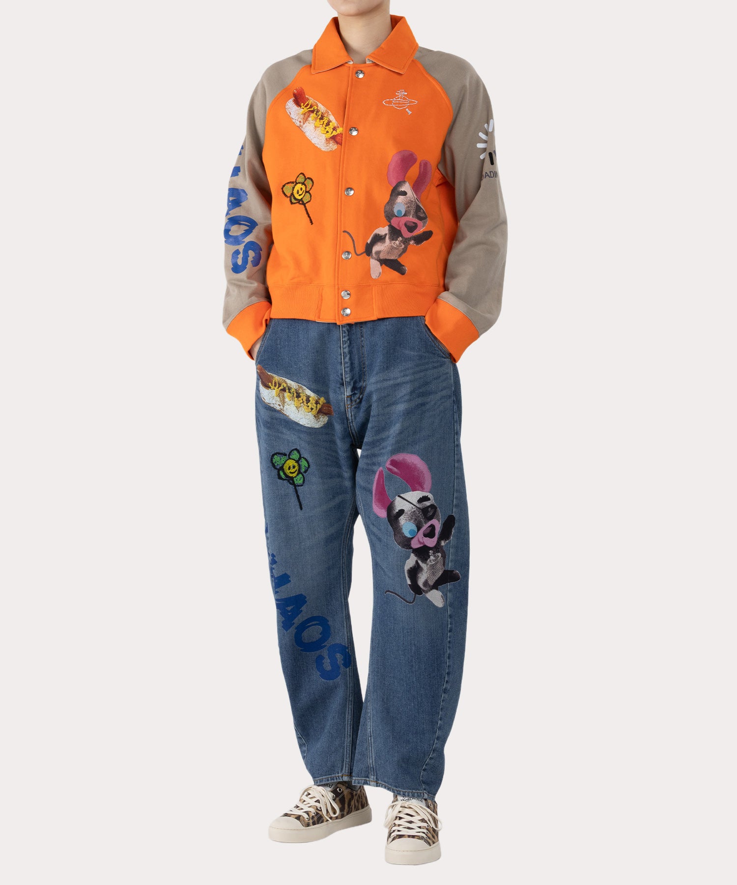 新品パオラフラーニ高級刺繍ワンピースブルゾンジャケットセットブラックオレンジ黄黒 THE BIG ONE フェルパジャケット(オレンジ系)（レディース