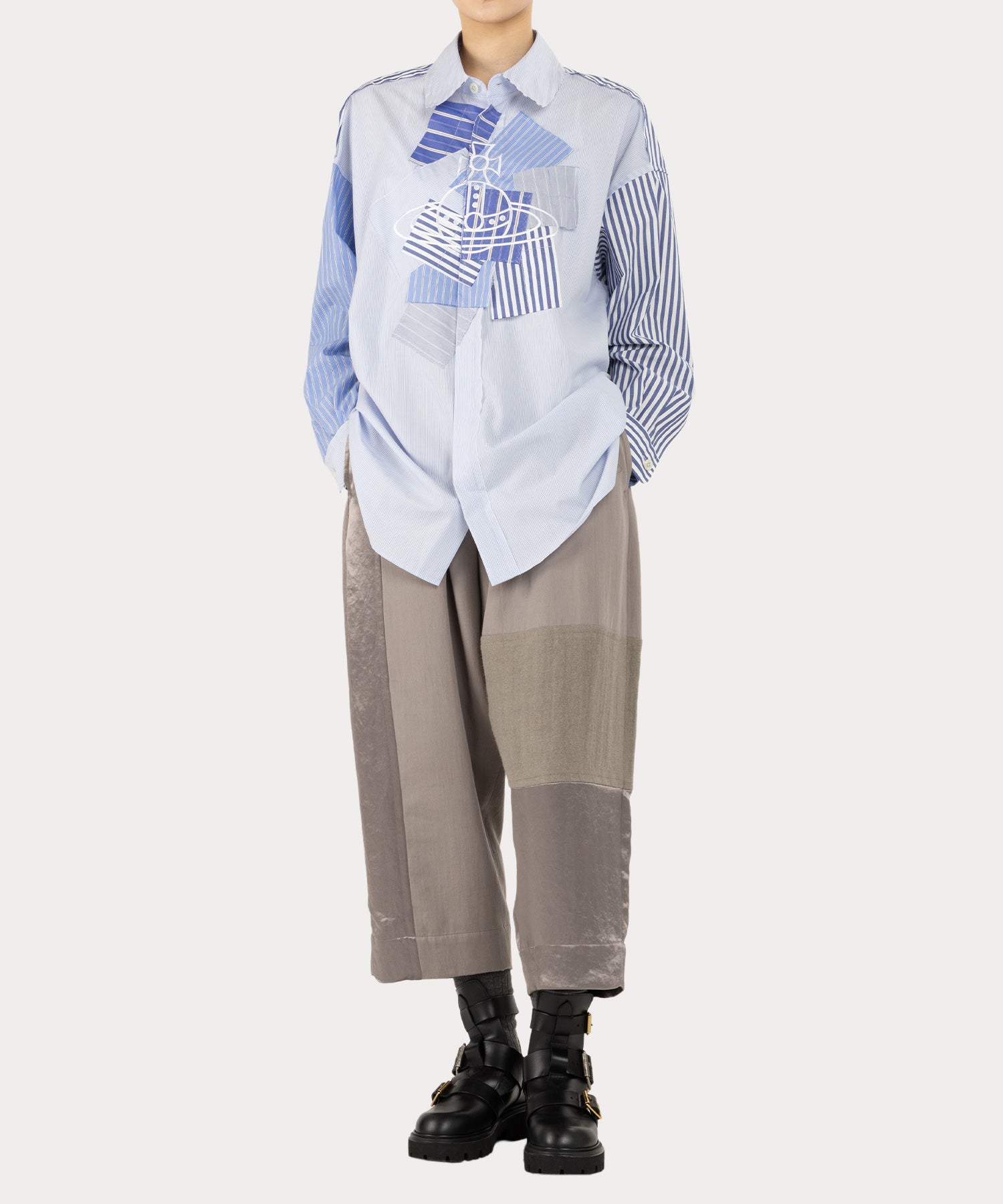 Vivienne Westwood オーブ柄　ストライプ 半袖シャツ 2 ヴィヴィアンウエストウッド レッドレーベルVivienne Westwood