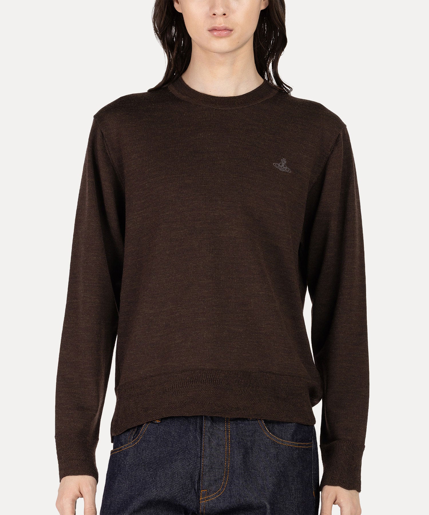 リブステッチ ニット(ブラウン)（メンズ）（1632161003）｜ウェア