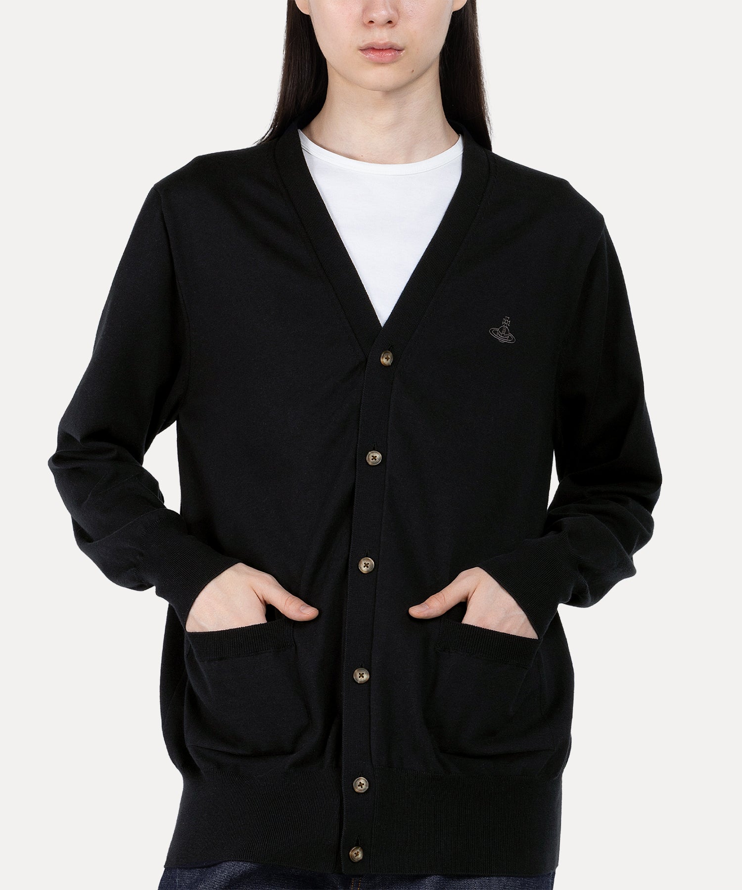 Vネック カーディガン(ブラック)（メンズ）（1632161006）｜ウェア