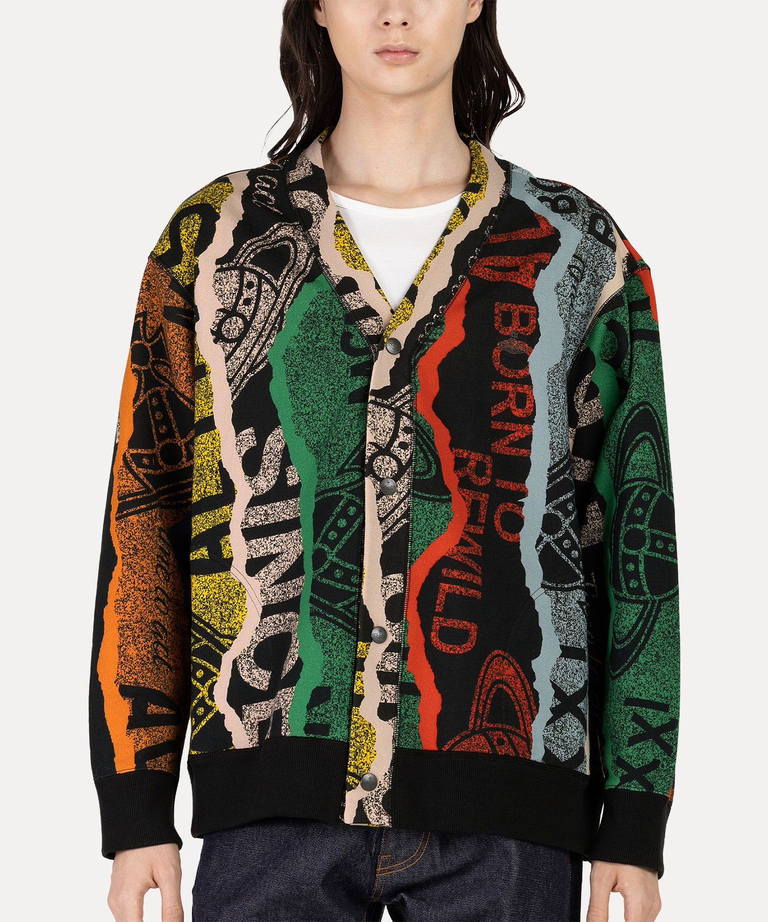 TOWEL BLACK FINAL Vネック カーディガン(ブラック系)（メンズ