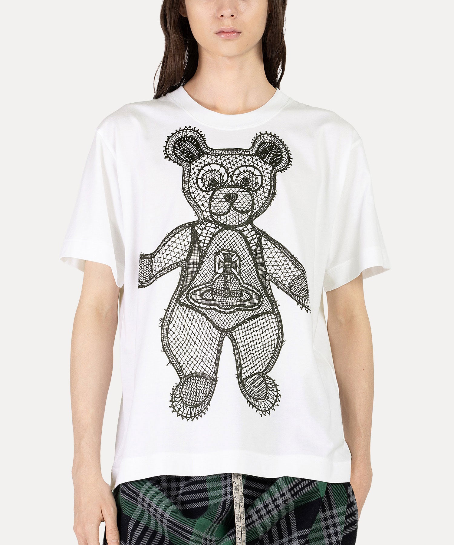 LACE TEDDY リラックスTシャツ(ホワイト)（メンズ）（1632361010