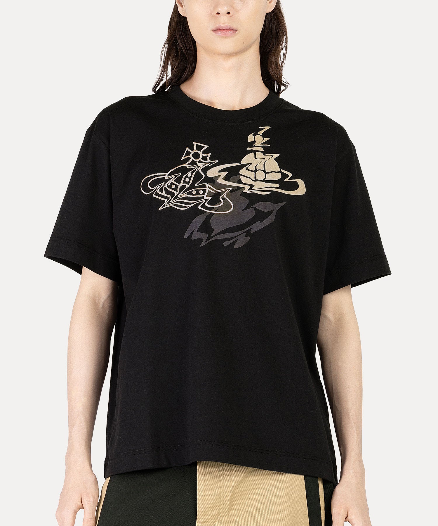 LIQUID ORB リラックスTシャツ(ブラック)（メンズ）（1632361012