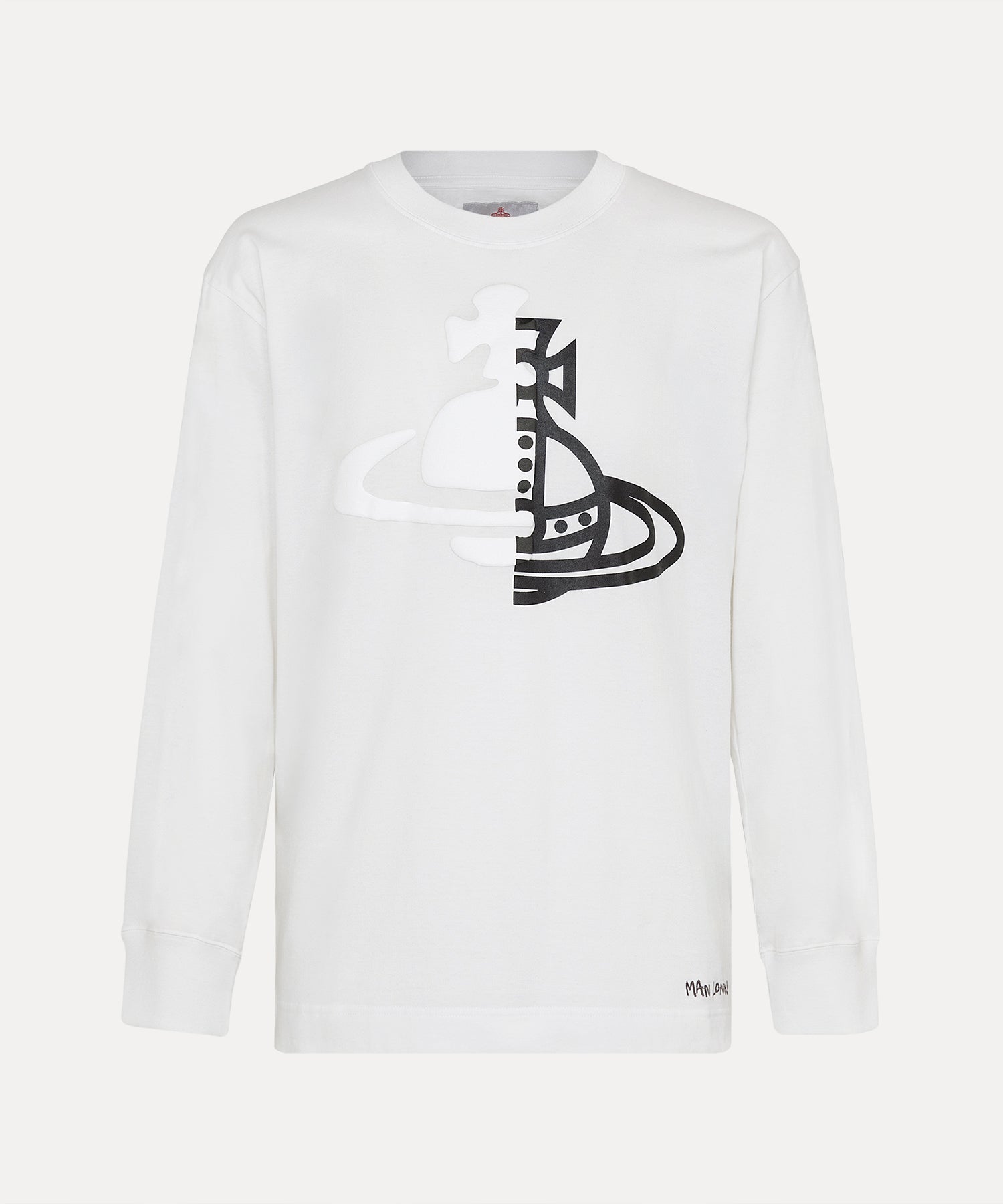 HALF AND HALF NEW 長袖Tシャツ(ホワイト)（メンズ）（1632361031