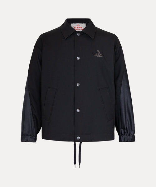 ウールサテン コーチジャケット(ブラック)（メンズ）（1632461010