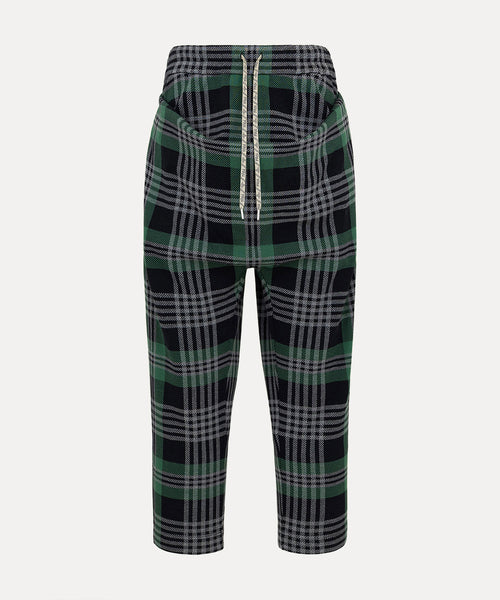 チェックジャカード ティルケトラウザー(カーキ系)（メンズ