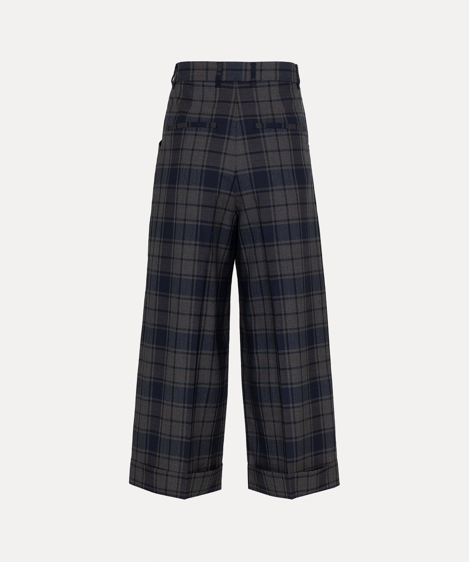 タータンチェック HILDA トラウザー(ネイビー)（メンズ）（1632761015