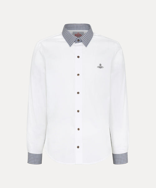 DETAILED CHECK クラシックシャツ(ホワイト)（メンズ）（1632861002