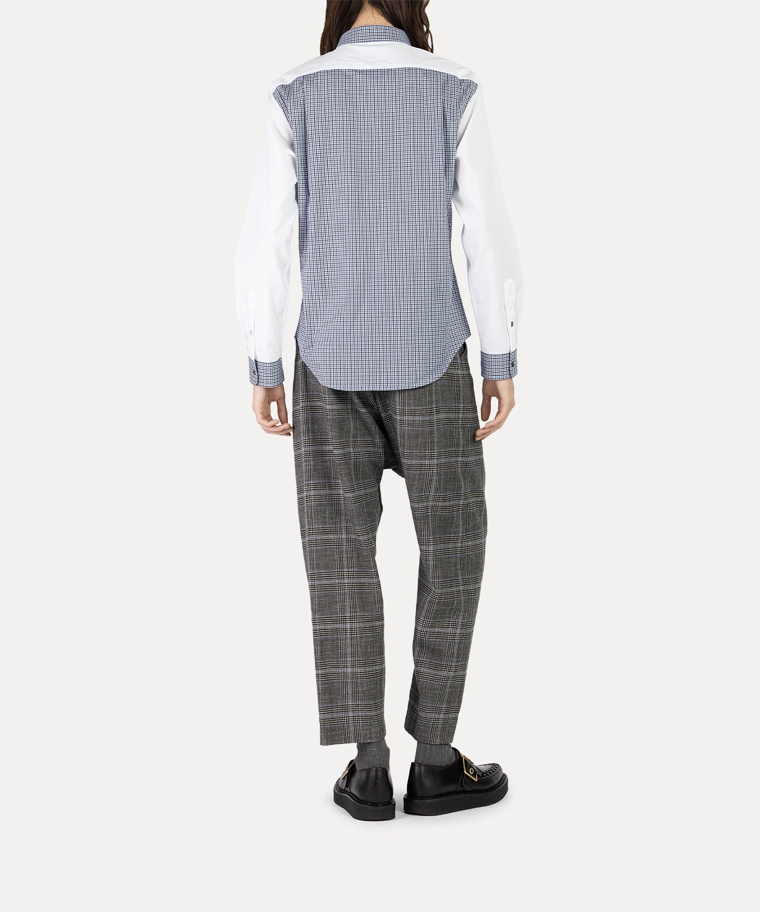 DETAILED CHECK クラシックシャツ(ホワイト)（メンズ）（1632861002