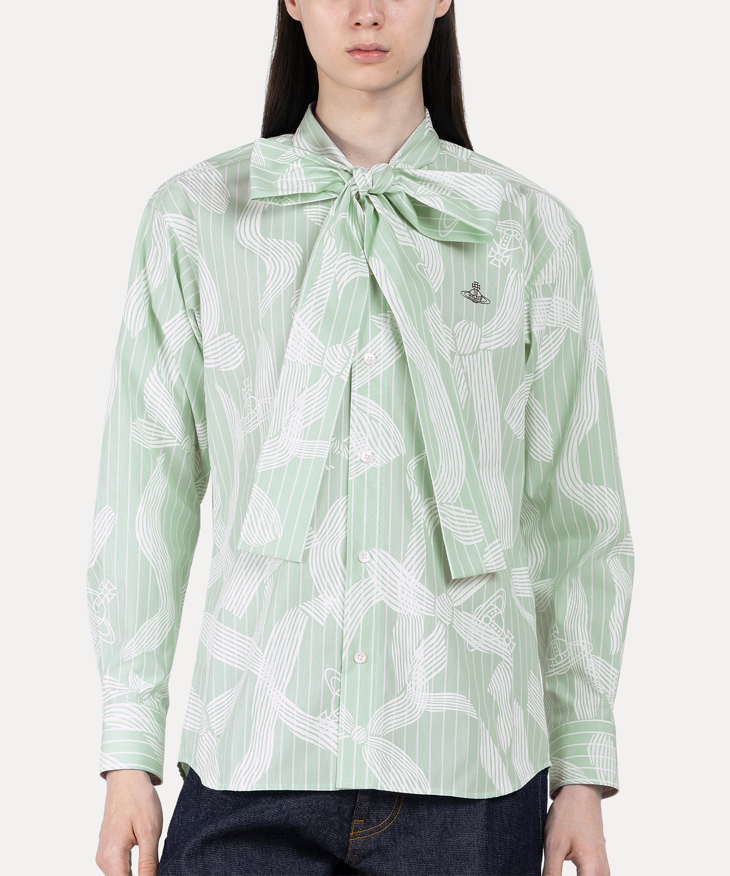 RIBBONS ロングタイシャツ(グリーン系)（メンズ）（1632861005