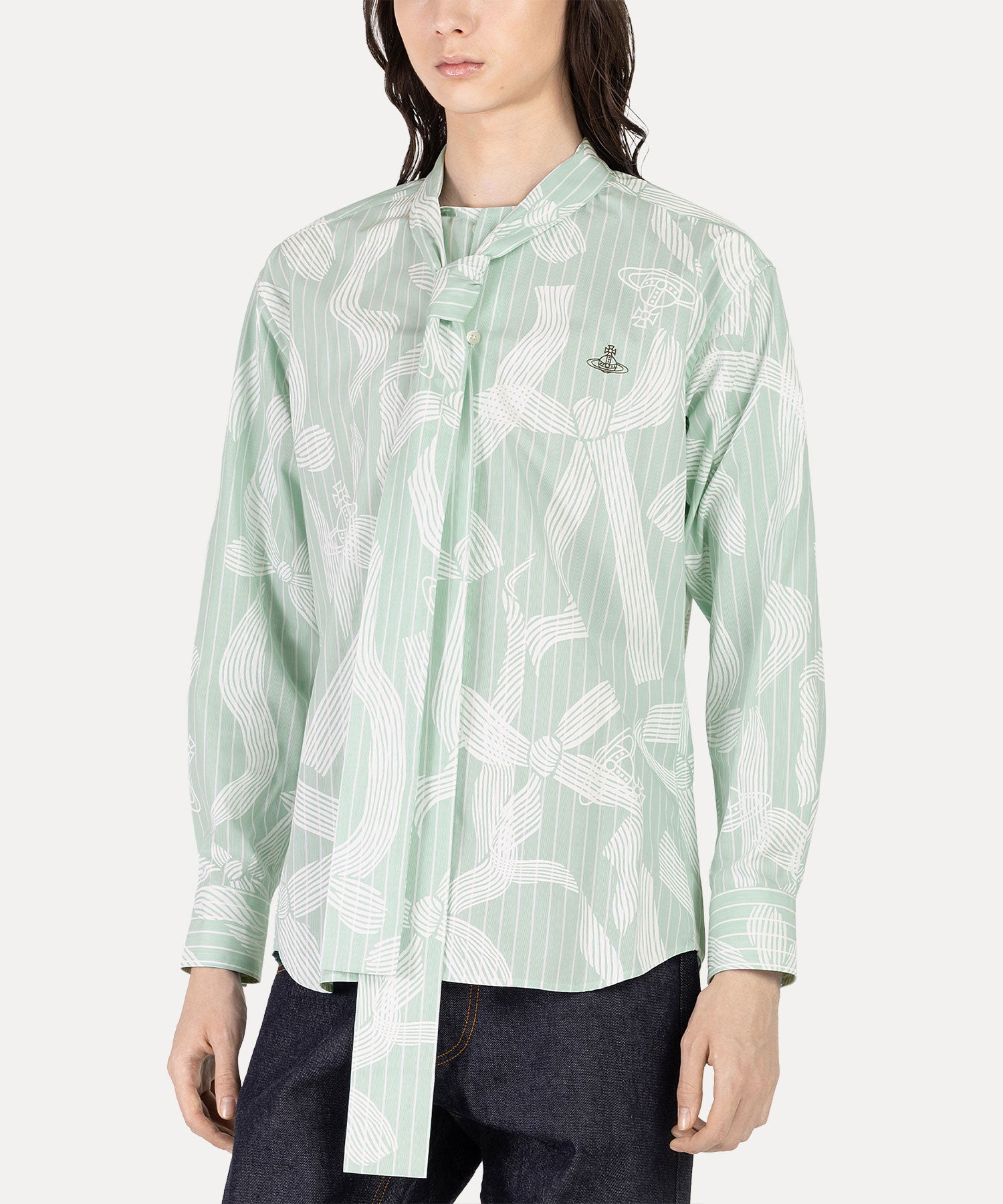 RIBBONS 長袖Tシャツ(グリーン系)（メンズ）（1632861005）｜ウェア