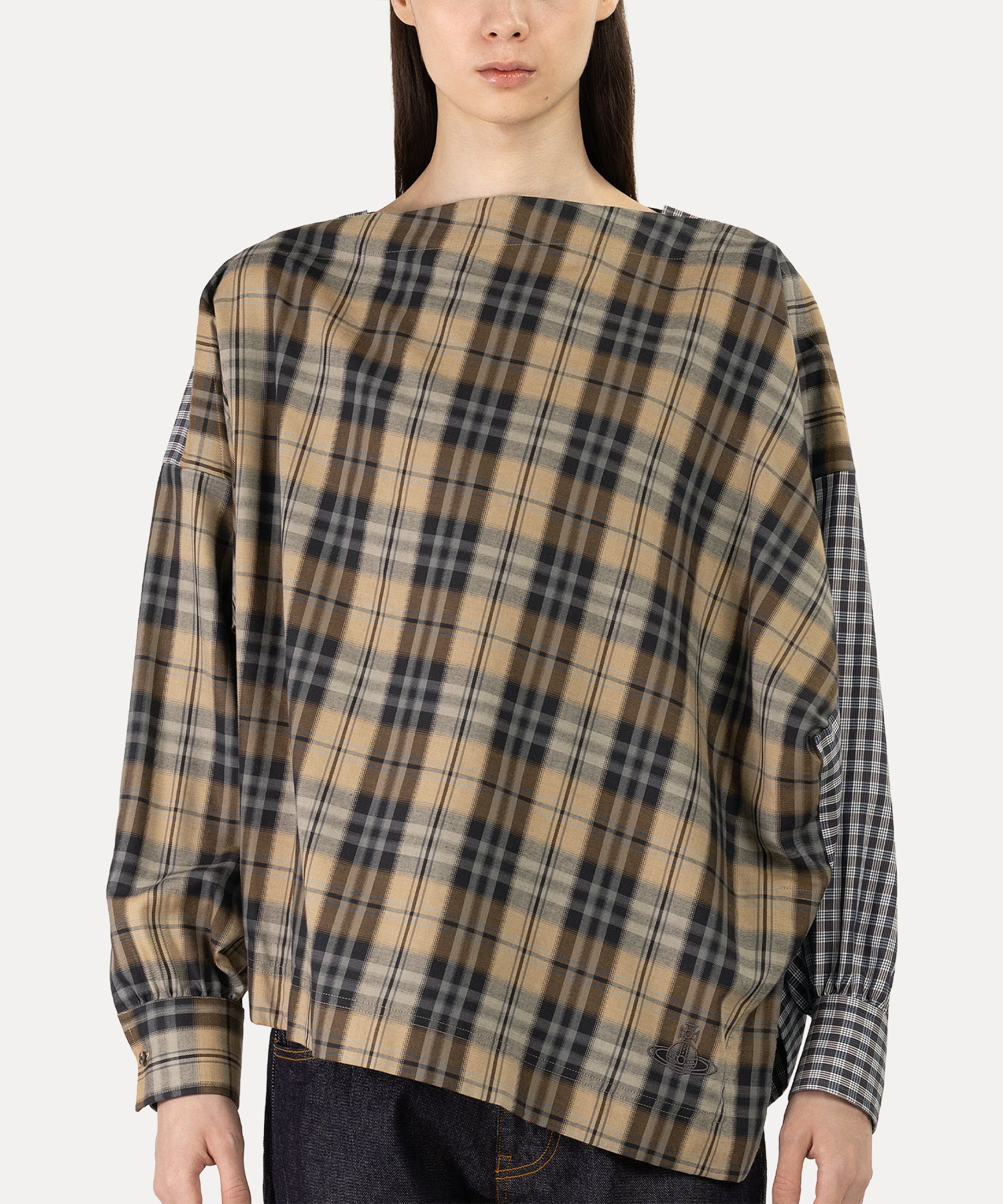 ミックスチェック WINDOW シャツ(ブラック)（メンズ）（1632861011