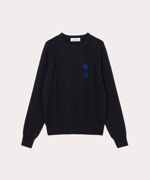 ヴィヴィアンウエストウッドリボン付きブラックニットセーター リボンインターシャ ニット(グレー)（レディース）（1612152035