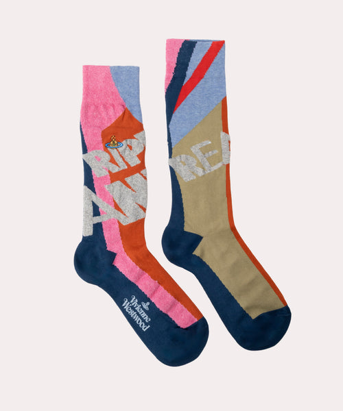 【Vivienne Westwood】RIPPED AND READY クルーソックス Ripped And Ready ソックス(ピンク系)(メンズ)(2245951001