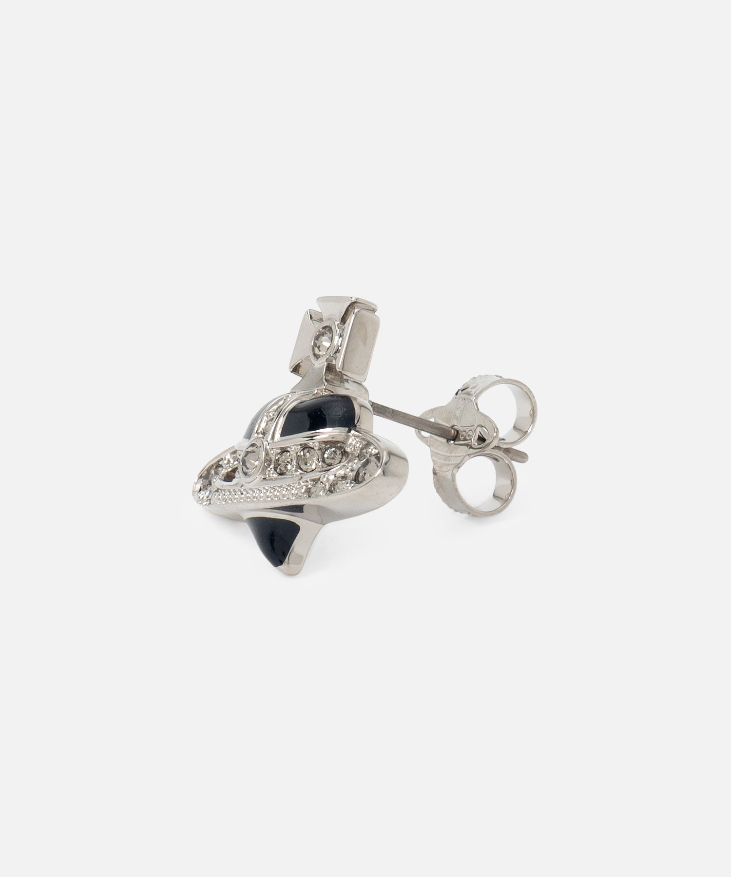 ヴィヴィアンウエストウッド マン HORTENSE シングルピアス 925 MAN DIAMANTE HEART シングルピアス(ブラック)（メンズ