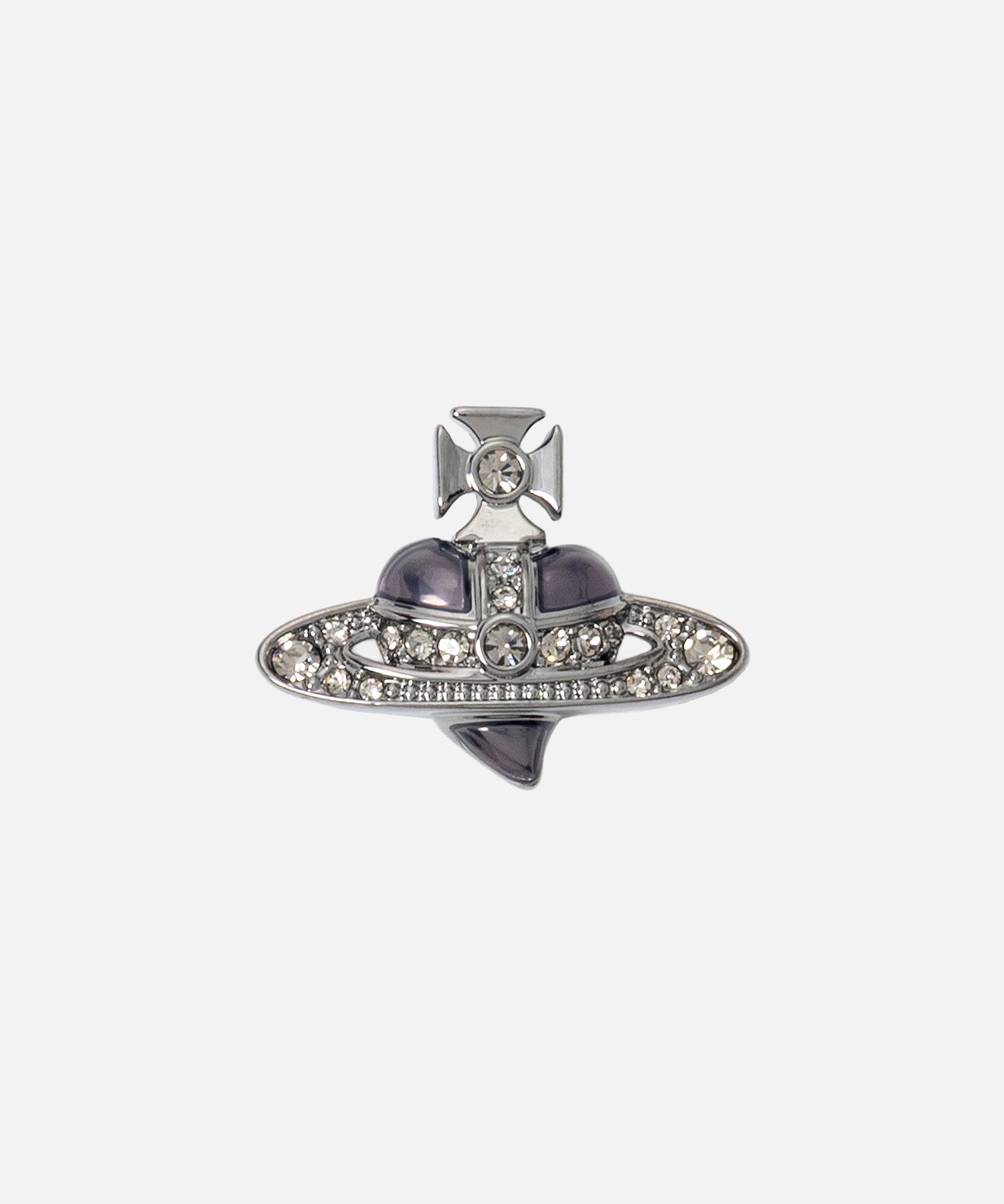 【Vivienne Westwood】MANDIAMANTEHEARTシングルピアス(片耳) MAN DIAMANTE HEART シングルピアス(ガンメタル系)(メンズ