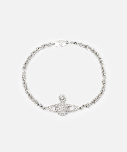 ◆Vivienne Westwood◆WILLA BAS RELIEF ブレスレット Mini Bas Relief Pearl Bracelet in PLATINUM-CRYSTAL-Crystal