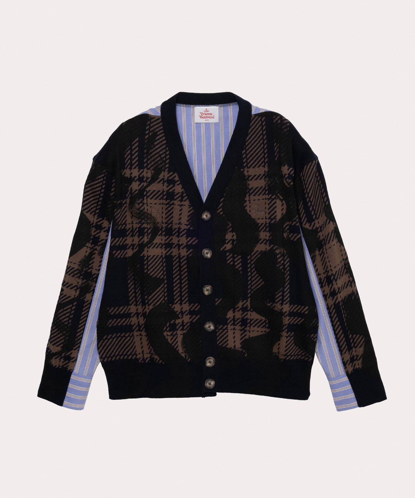 VIVIENNE’S SQUIGGLE+BLUE TARTAN カーディガンシャーリング