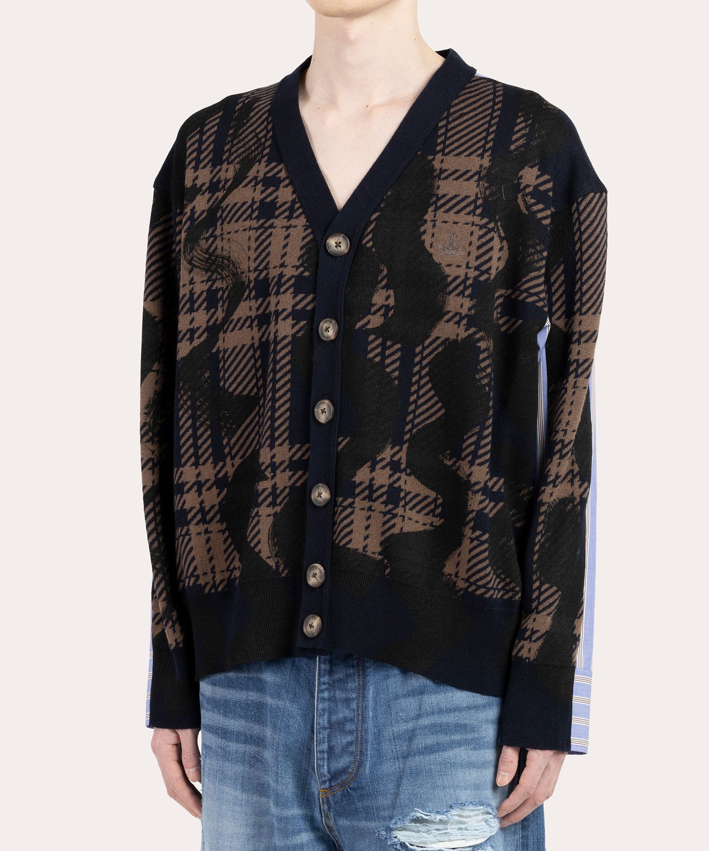 VIVIENNE’S SQUIGGLE+BLUE TARTAN カーディガンシャーリング