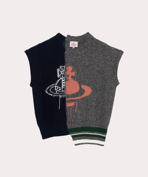 VivienneWestwood/ベスト HALF&HALF ベスト(グレー系)（メンズ）（2612152003）｜ウェア