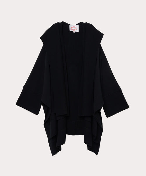 ワンポイントORB ブランケットフーディーカーディガン(ブラック