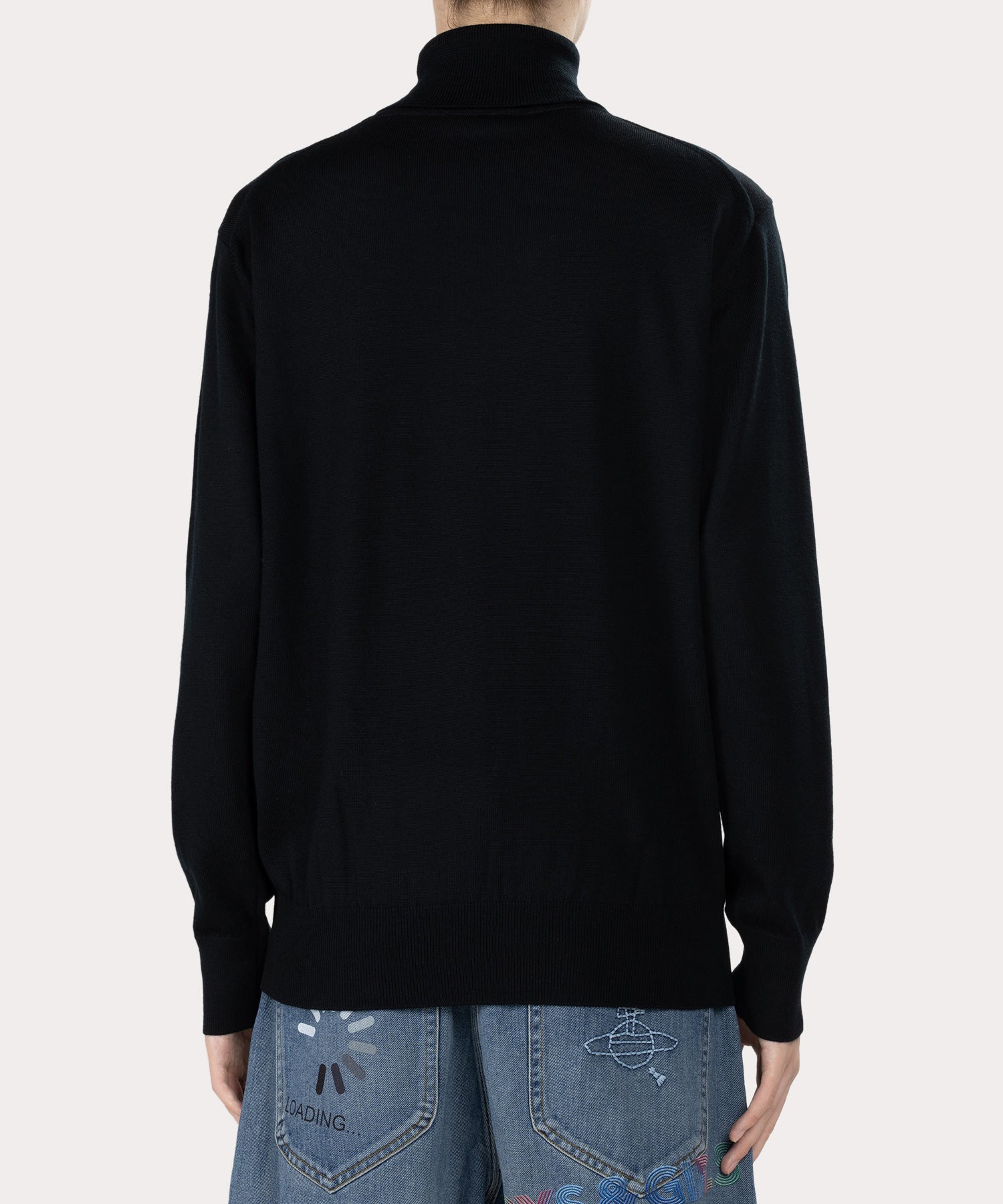 ワンポイントORB ハイネックニット(ブラック)（メンズ）（2612152006