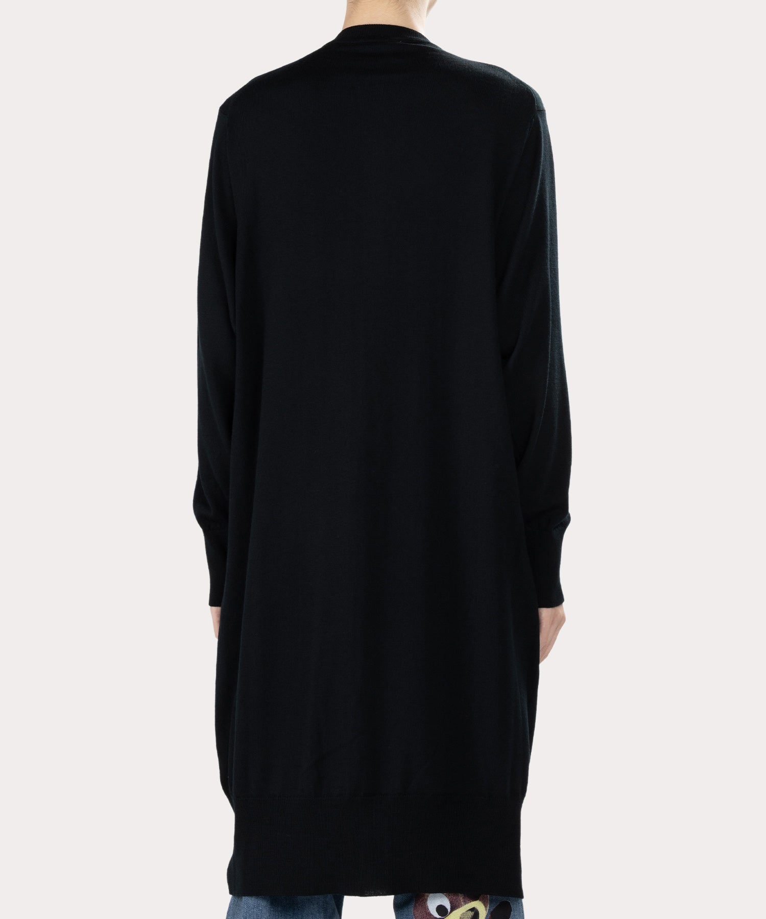 ワンポイントORB リラックスロングカーディガン(ブラック)（メンズ