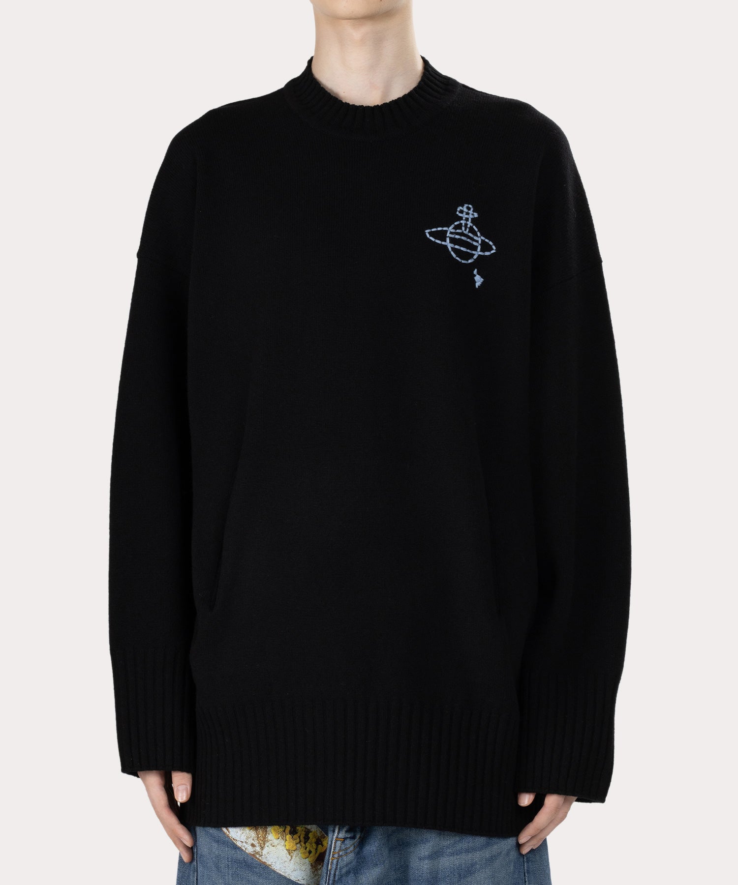 ハンドステッチORBニット プルオーバー(ブラック)（メンズ