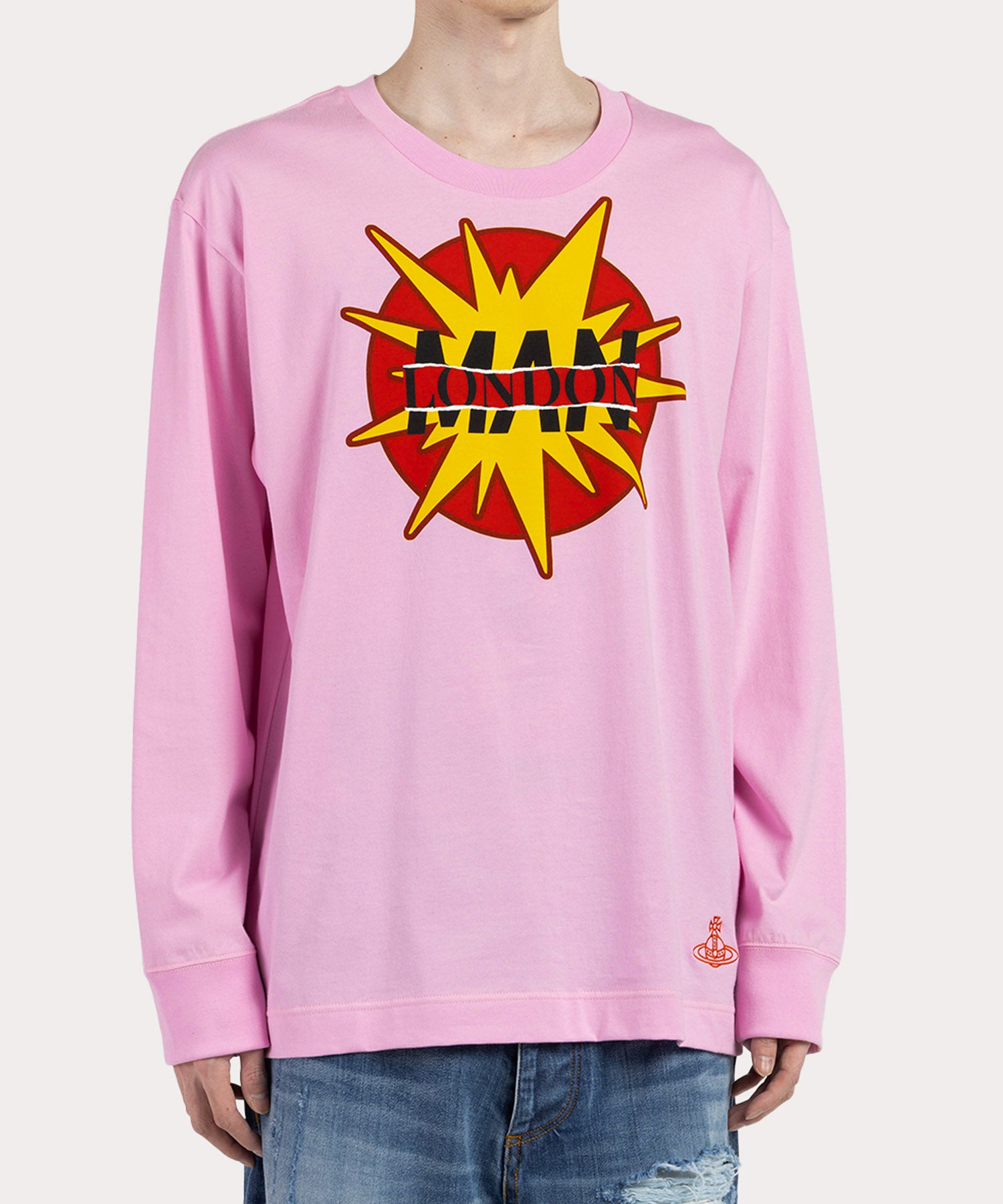 MAN LONDON EXPLOSIVES 長袖Tシャツ(ピンク)（メンズ