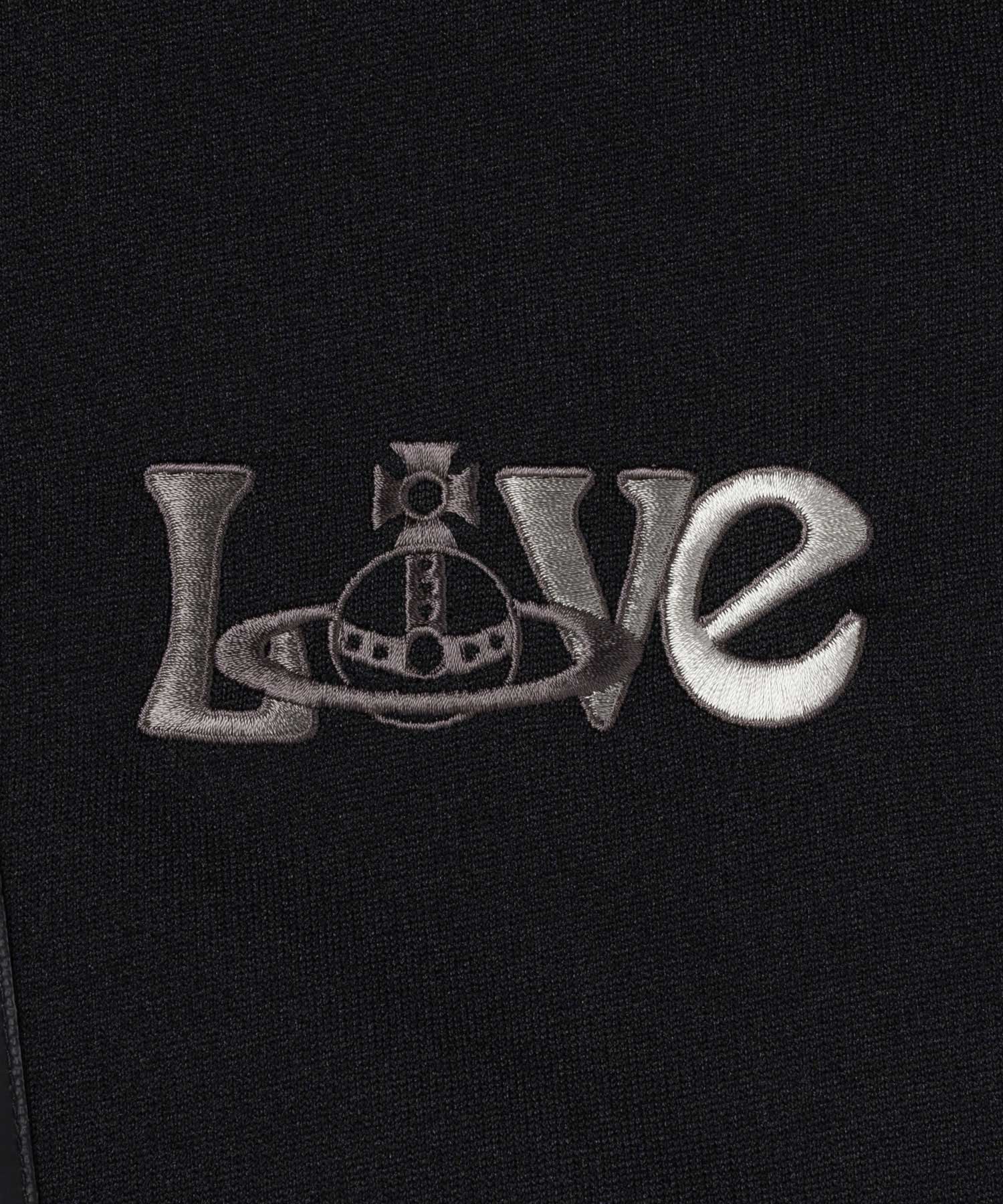 LOVE EMBROIDERY TWIN ジップパーカー(ブラック)（メンズ