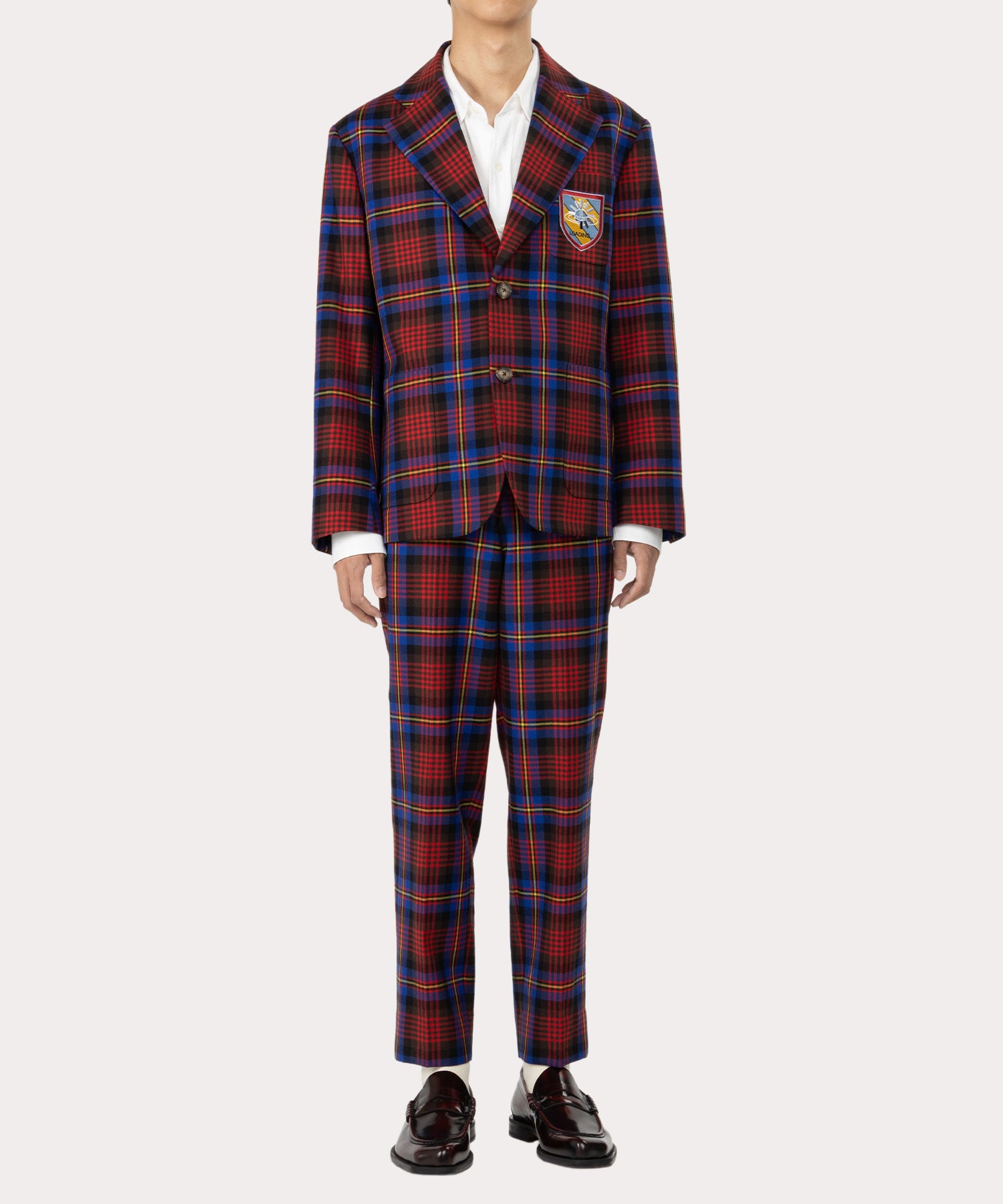 TARTAN CHECK スクールジャケット(ブルー系)（メンズ