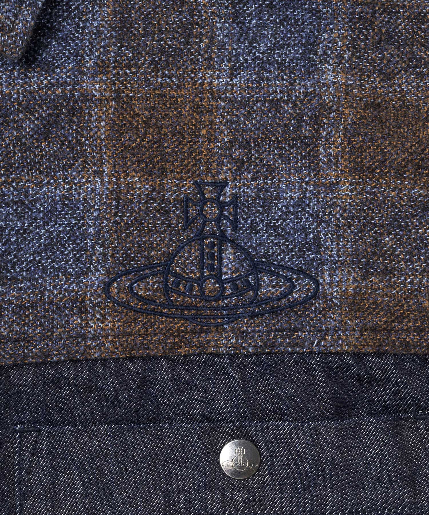 チェック デニムジャケット(ブルー)（メンズ）（2612452009）｜ウェア